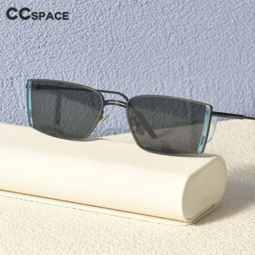 53480 Rectangle Small Frame Stainless Steel Sunglasses Decorative Cool Men Womens Shade UV400