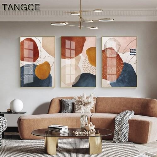 Abstract Colorful Wall Art Canvas Painting Nordic Minimalism Wall Poster Print Geometric Pictures for Living Room Interior Decor