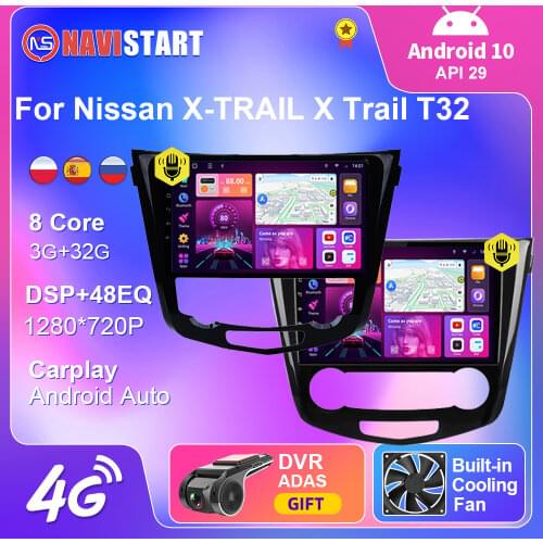 10 inch Car Radio For Nissan X-TRAIL X Trail T32 2013-2017 Multimedia Video CarPlay Android 10 4G Navigation GPS 2din DVD Player