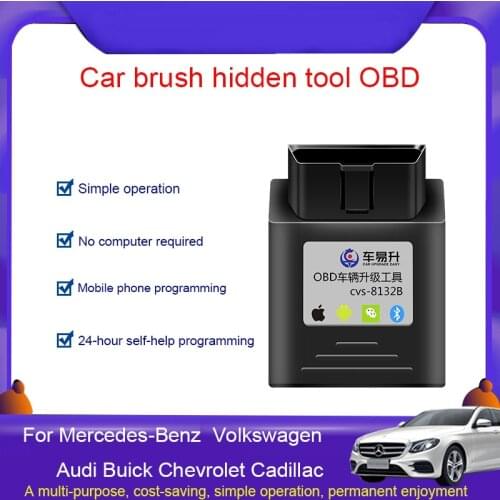 Bluetooth OBD for Volkswagen Mercedes-Benz Audi Cadillac brush hidden function carplay activation car diagnostic tool code reade