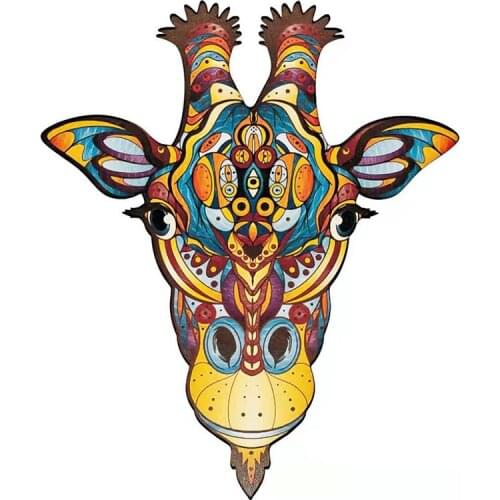 Giraffe DIY Wooden Puzzle For Adults Children Wooden Puzzles Animal Gift Wooden Jigsaw Puzzle for Kids Toys Games Paper Boxed