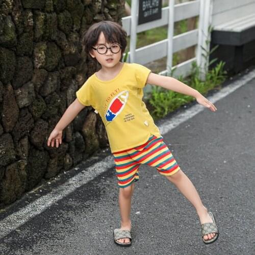Baby Summer Clothes Children Shorts Clothing Child Casual Cartoon Print T-shirts Set Girls Toddler Kids Childrens Costume Boy