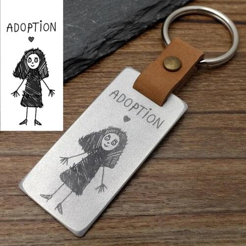 Kid Drawing Keychain,Personalized Drawing Keychain,Child Art Keychain,Custom Keyring,Gift for Dad,Grandpa Gift,BEST FATHER GIFT