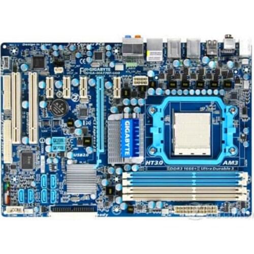 For Gigabyte GA-MA770T-UD3 Original Used Desktop Motherboard MA770T-UD3 770 Socket AM3 DDR3 SATA2 USB2.0 ATX