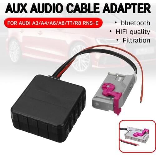 For Audi A3 A4 A6 A8 TT R8 RNS-E Cable Adapter Hifi Quality for 32 Pin Audio Head Unit bluetooth Aux Receiver