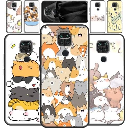 Kawaii Neko Cat Case For Xiaomi Redmi Note 8 Pro 9 Pro 8T 9S Note 10 Pro Cover For Redmi K40 9A 8A 9C 9T