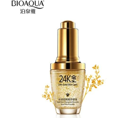 BIOAQUA 24K Gold Face Cream Whiten Moisturizing 24 K Gold Day Cream Hydrating 24K Gold Essence Serum for Women Face Skin Care