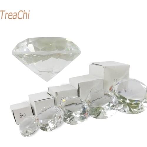 Crystal Clear Paperweight Faceted Cut Glass Giant Diamond Jewelry Decor Craft