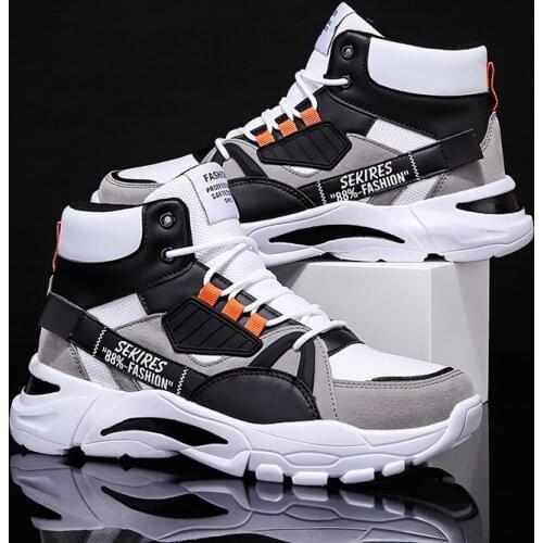 Men Running Shoes Lace Up Sport Shoes Men High Top Sneakers Outdoor Jogging Walking Athletic Shoes fashion Male Footwear 39-44