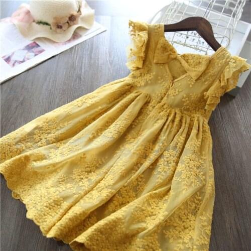 Summer Girls Dress Short Sleeve Lace Dress Fashion Princess Kids Party Dresses For Girls