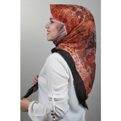 JAWEL PATTERNED LINEN FLAMLI SCARF-DESEN-37-RENK-11