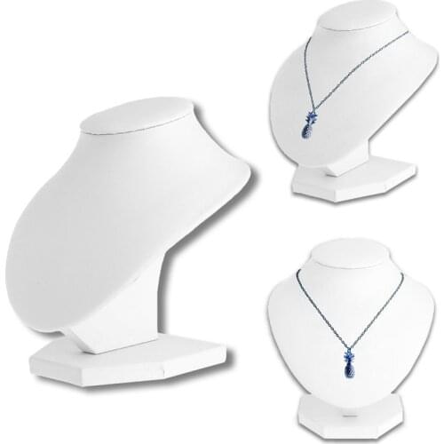 New Faux Leather Mannequin Necklace Chain Jewelry Bust Neck Display Stand Holder New