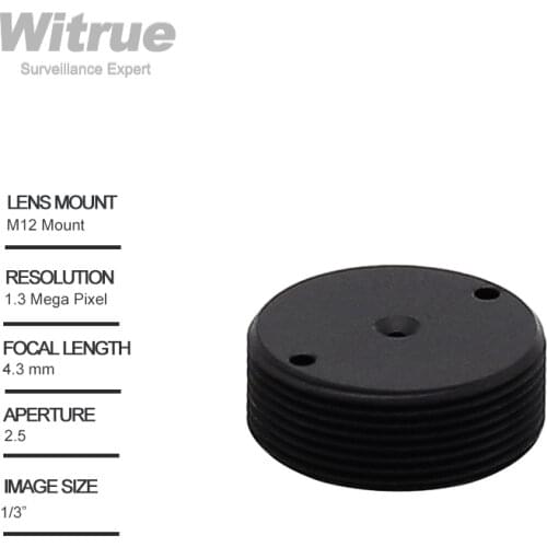 Witrue Pinhole Lens 4.3mm M12 Mount 1.3 Megapixel 1/3" F2.5 for mini Camera CCTV Security Cameras
