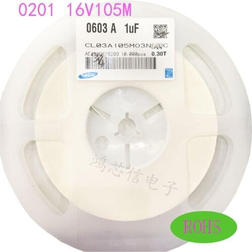 CL03A105MO3NRNC General Super Small Size 1uF 16V X5R ±20 % 0201 105 6.3V 10V 16V 25V CL03A105MQ3CNNC CL03A105MP3ZSNC CL03A105K