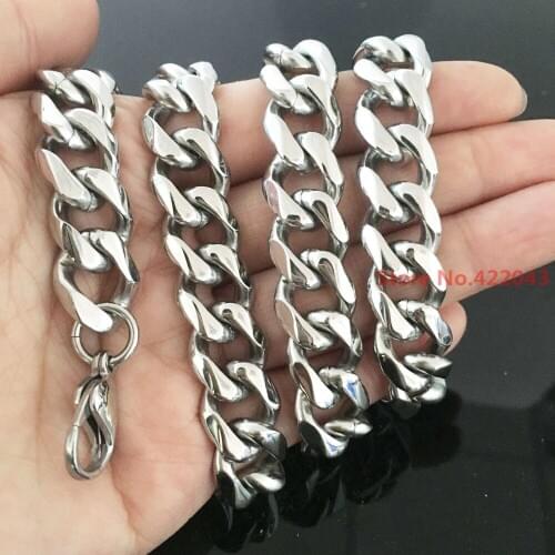 New 12mm Charming Mens Womens 316L Stainless Steel Chain Link Curb Cuban Necklace Jewelry Gift