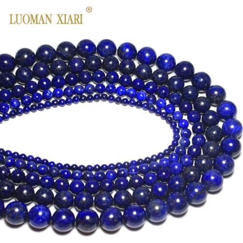 Wholesale Colourfast 100% Natural Lapis Lazuli Stone Beads For Jewelry Making Diy Bracelet Necklace 4/6/8/ 10/12mm Strand 15