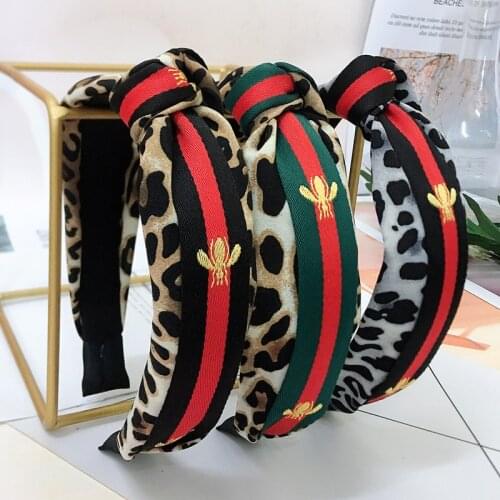 30pcs/lot DIY Simple Multi Fabrics Bee Striped Ribbon Head Bands Leopard Antiskid HeadBands Hair Styling Tools Accessory HA1252