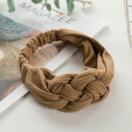2021 Women Girls Hair Knot Headband Turban Headwrap Lovely Braid Twist Cotton Elastic Head Band Headwear Hair Accessories