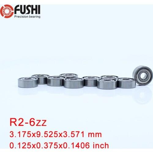 R2-6ZZ ABEC-1 (100PCS) 1/8"x3/8"x9/64" inch Miniature Ball Bearings RC Models