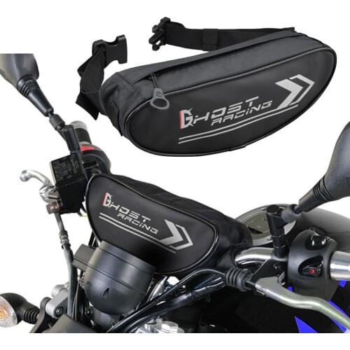 Motorbike Handlebar Bag, Universal Waterproof Front Fork Pouch, Bicycle Handlebar Storage Bag Saddlebag, Canvas Bike Pannier