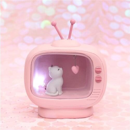 Childrens Room Light TV Cat Modern Simple Star Light Warm Bedroom Light Creative Decorative Decoration Model Garage Kit Cute