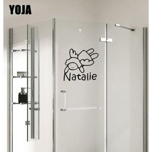 YOJA 22x23.1CM Childrens Room Decoration Small Angel Wall Sticker Bathroom Shower Glass Decals G2-0459