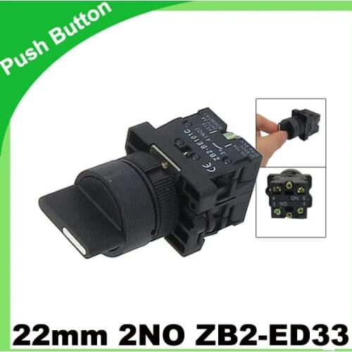 ZB2-ED33 22mm Locking 2 NO Three 3-Position Rotary Selector Select Switch Push Button