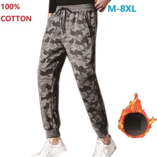 Winter Cotton Warm Mens Sweatpants Joggers Running Sports Jogging Pants Male Trousers Tracksuit Gym Pants Fitness Big size M-8XL