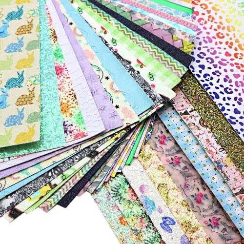1pc Random pattern Faux Synthetic Leather Fabric For Bow-knot Bags Wallet Earring Phone Case Scrapbook DIY,1Yc15593
