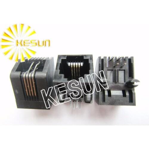 FREE SHIPPING 20PCS x RJ11 57-6P4C-S Right Angle PCB Phone Modular Jack Female Telephone Socket LAN Connector