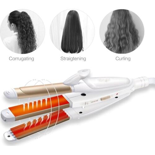 3 In 1 Multifunction Hair Straightener Hair Curler Ceramic Coating Electric Hair Curling Iron Hair Care Salon Styling Tools
