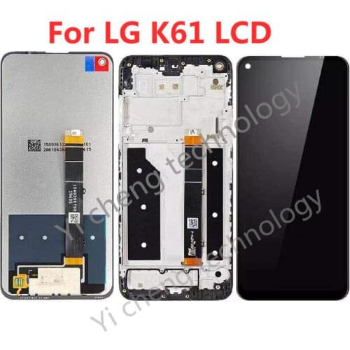6.53"For LG K61 LMQ630EAW LM-Q630EAW LM-Q630BAW LCD Display Touch Screen Digitizer Assembly with Bezel Frame