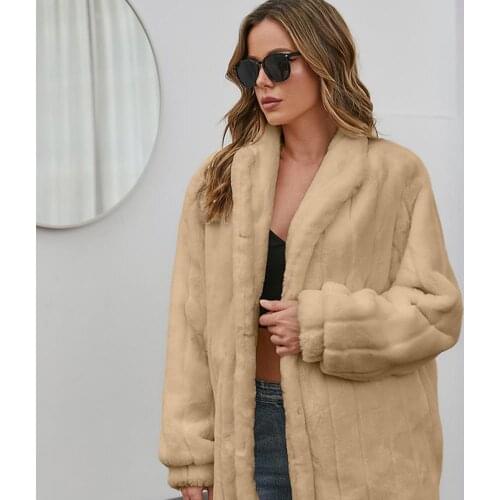 70% Dropshipping!! Stand Collar Open Front Winter Coat Faux Fur Long Sleeve Long Fluffy Cardigan Outerwear
