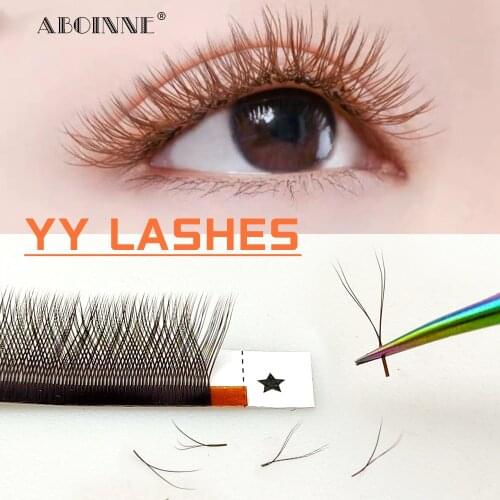 Abonnie Brown yy Pre Made Volume Fans YY Maquillage Faux Cils Individuel Mink Easy Fan Lashes Colored Eyelashes For Extension
