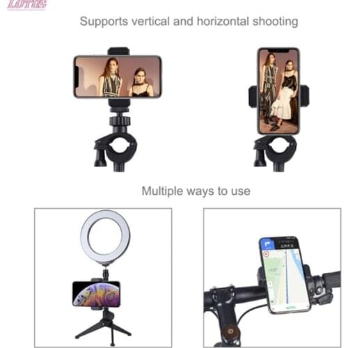 Handlebar Adapter Mount Phone Clamp Bracket Fill Light Tripod Led Ring Light Desktop Self-timer Anchor Beauty Photo Lighting