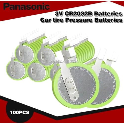 100PCS Original Panasonic CR2032B CR2032HR 3V High-Temperature mManganese Dioxide Car Tire Pressure Monitoring Button Battery