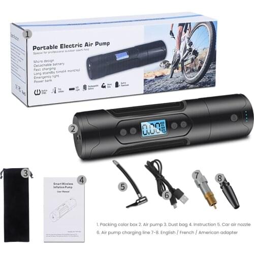 AOSHIKE 150PSI 12V Portable Air Compressor Mini Inflator Portable Air Pump Wireless Electric Pump for Ball Bike and Car Tire