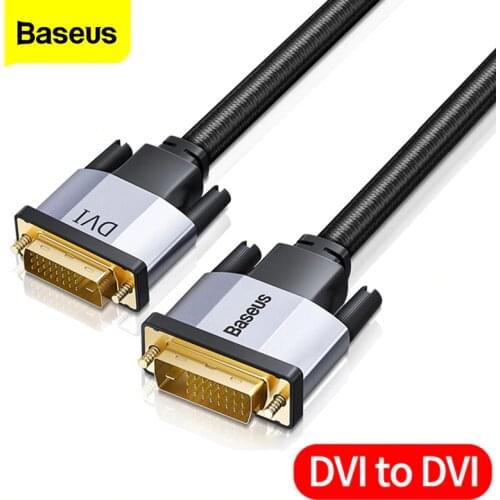 Baseus DVI to DVI Cable Dual Link DVI-D Male to Male DVI D 24+1 Video Cable For Projector HDTV PC Computer Adapter DVI Wire Cord