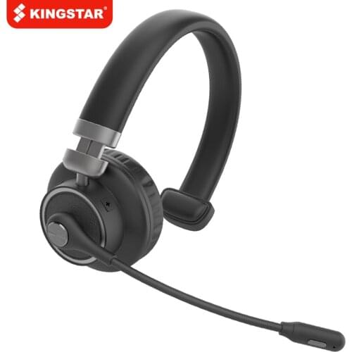 KINGSTAR Call Center Bluetooth Headphone Broadcast Headset Softphone Wireless Earphone with Mic Noise Cancelling Boom-mounted