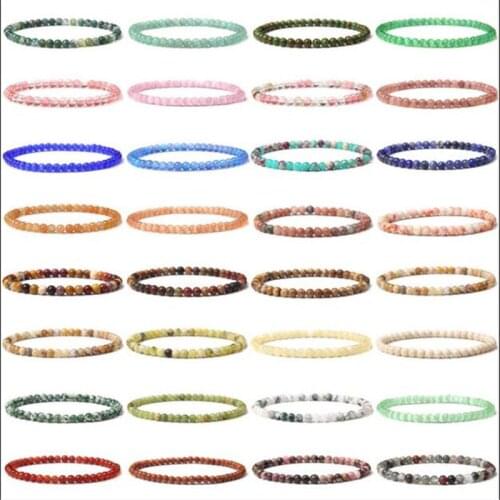 4 6 8mm Mini Energy Bracelet Natural Stone Beads Bracelet for Women Men Yoga Meditation Bracelet Bangles Jewelry Gifts Wholesale