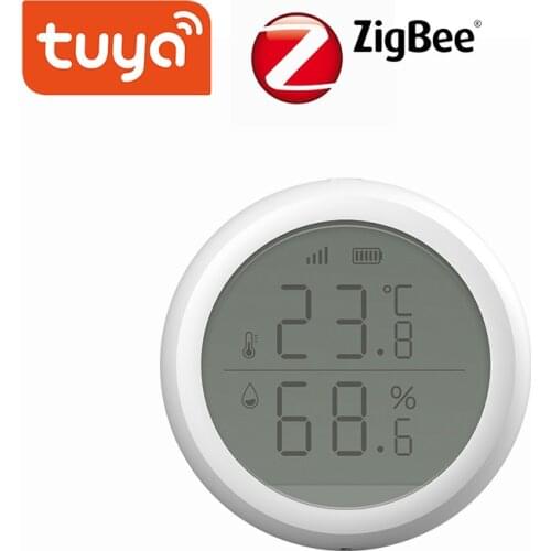 Tuya Zigbee Temperature and Humidity Sensor with LCD Screen Display With battery Home automation scene security alarm sensor