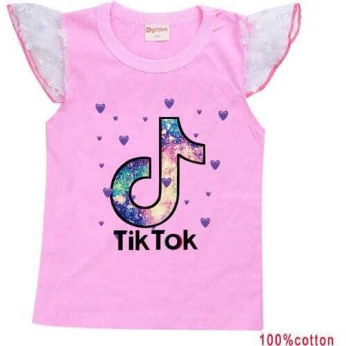 TIK TOK Kids Cotton T shirt For Boys Girls Kids tops t-shirt Short Sleeves Children Summer Tees