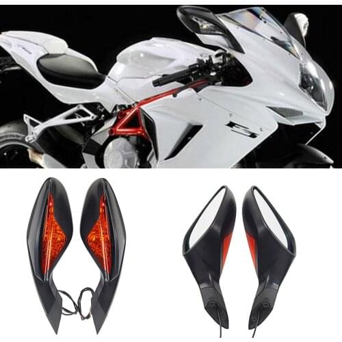 For Augusta MV F3 675 2012-2018 F3 800 2013-2017 Motorcycle rearview mirror with turn signal light,reverse mirror reflector