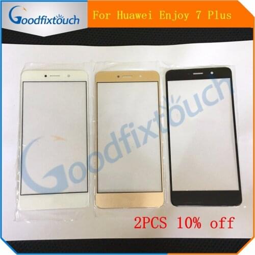 For Huawei Enjoy 7P 7Plus 7 Plus Front Screen Outer Glass Touch Outer Cover Panel Lens Replacement Black/White/Gold