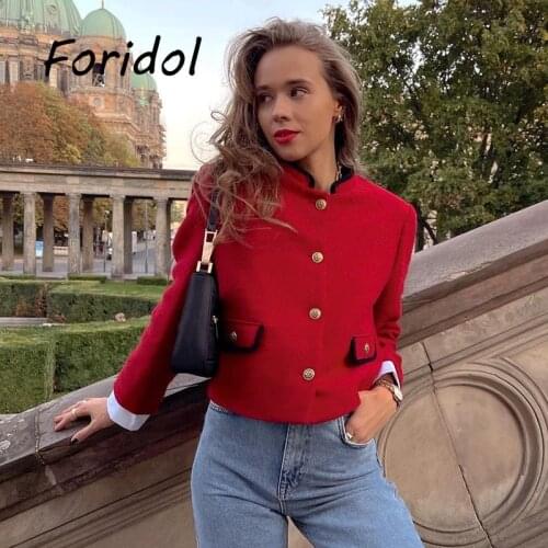 Женские красные куртки Foridol China At AliExpress