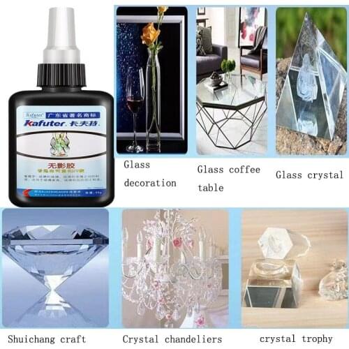 Upgrade 50ml Kafuter UV Glue UV Curing Adhesive K-300 Transparent Crystal and Glass Adhesive with UV Flashlight Stick Glass Glue