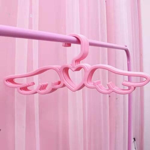 New Pink Household Clothes Rack Love Angel Wing Hangers/Household Plastic Seamless Clothes Hangers/Skid Coat Hangers