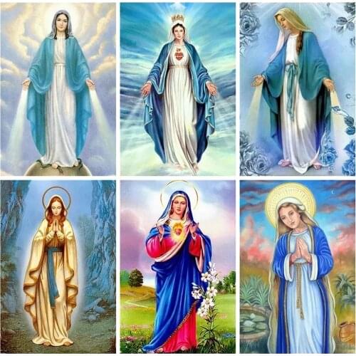 New Arrival 5D Diamond Painting Virgin Mary Full Square/Round Drill Diamond Embroidery Religious Cross StitchMosaic Home Decor
