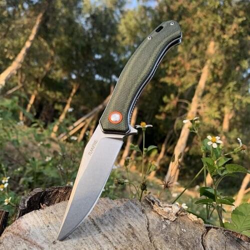 Original TUNAFIRE D2 steel blade folding knife 59-60HRC outdoor camping knives EDCmultifunctional tool