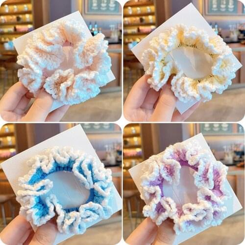 Autumn And Winter women girl colors soft elastic hair bands ponytail holder lovely knitting rubber bands female hair accessories